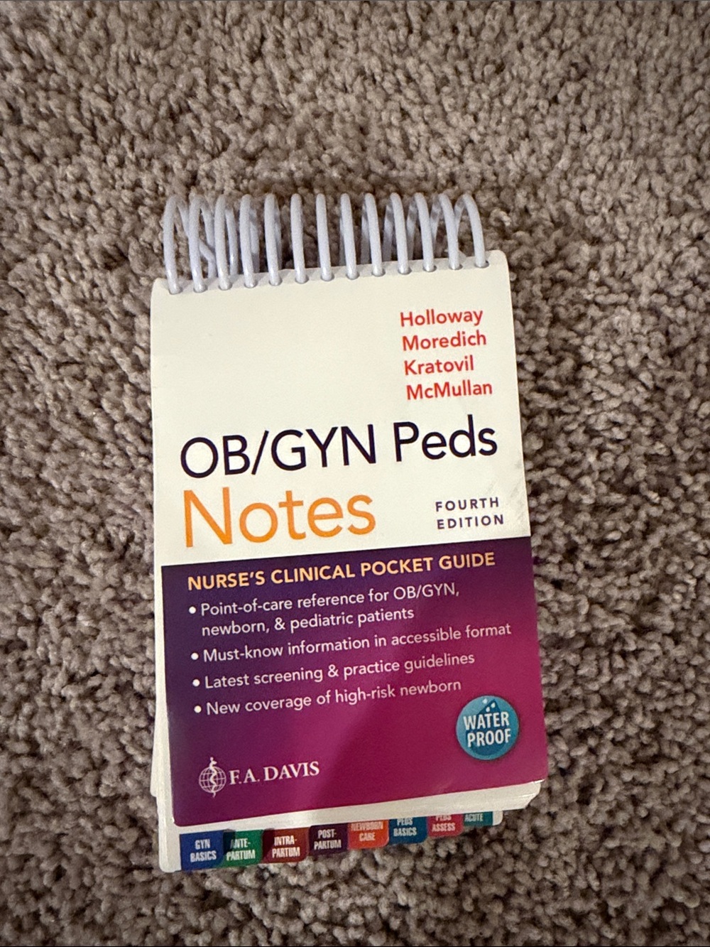 OB/GYN Peds Notes Nurse's Clinical Pocket Guide - Cream & Purple